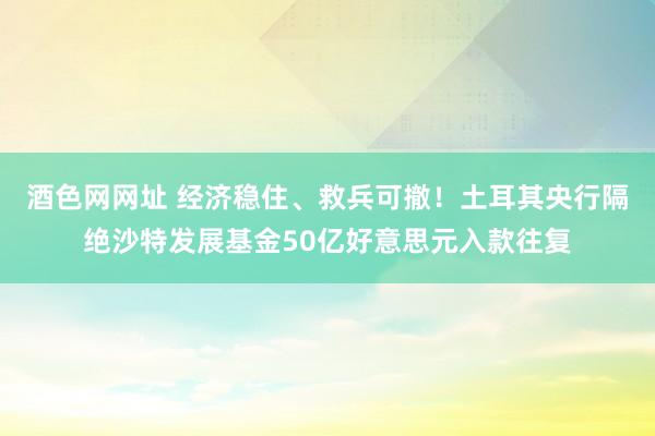 酒色网网址 经济稳住、救兵可撤！土耳其央行隔绝沙特发展基金50亿好意思元入款往复