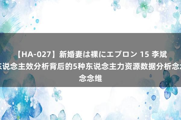 【HA-027】新婚妻は裸にエプロン 15 李斌：东说念主效分析背后的5种东说念主力资源数据分析念念维