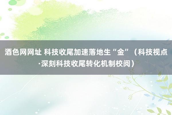 酒色网网址 科技收尾加速落地生“金”（科技视点·深刻科技收尾转化机制校阅）