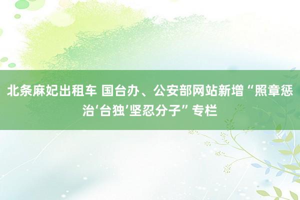 北条麻妃出租车 国台办、公安部网站新增“照章惩治‘台独’坚忍分子”专栏