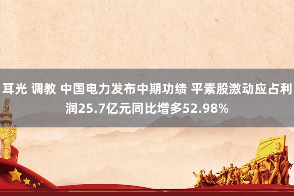 耳光 调教 中国电力发布中期功绩 平素股激动应占利润25.7亿元同比增多52.98%