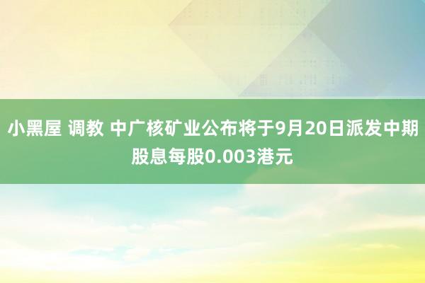 小黑屋 调教 中广核矿业公布将于9月20日派发中期股息每股0.003港元