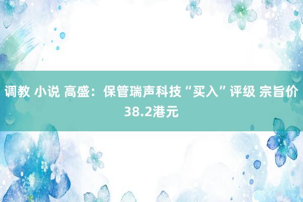 调教 小说 高盛：保管瑞声科技“买入”评级 宗旨价38.2港元