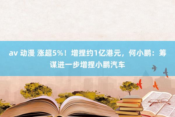 av 动漫 涨超5%！增捏约1亿港元，何小鹏：筹谋进一步增捏小鹏汽车