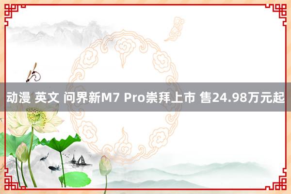 动漫 英文 问界新M7 Pro崇拜上市 售24.98万元起