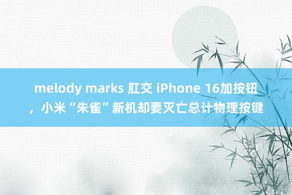 melody marks 肛交 iPhone 16加按钮，小米“朱雀”新机却要灭亡总计物理按键