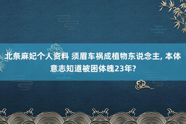 北条麻妃个人资料 须眉车祸成植物东说念主， 本体意志知道被困体魄23年?