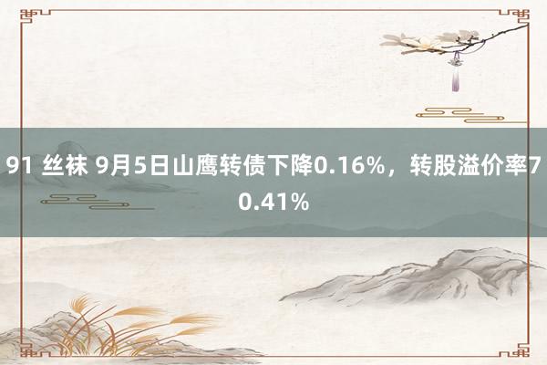 91 丝袜 9月5日山鹰转债下降0.16%，转股溢价率70.41%