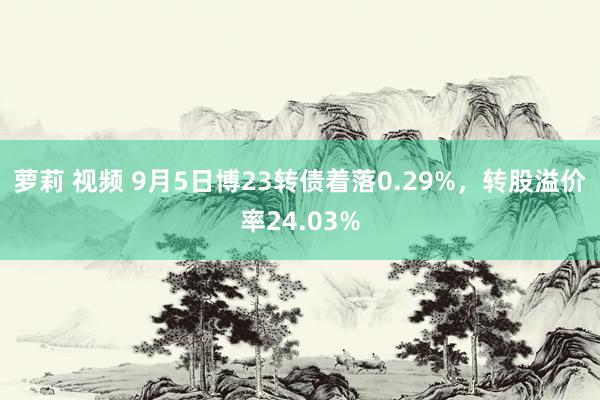 萝莉 视频 9月5日博23转债着落0.29%，转股溢价率24.03%