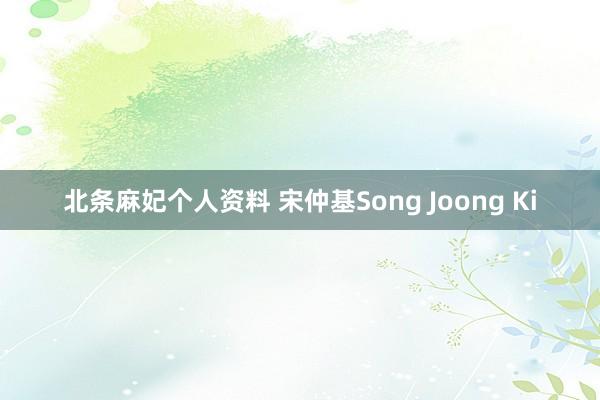 北条麻妃个人资料 宋仲基Song Joong Ki